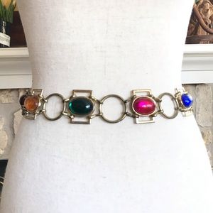 Vintage gold tone jewel Thanos chain belt